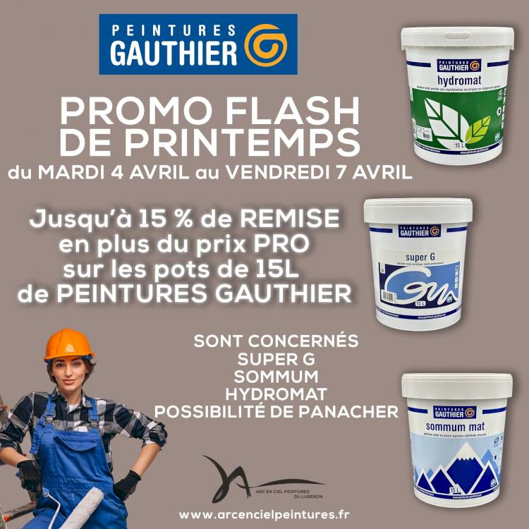 Promo Flash Peintures Gauthier
